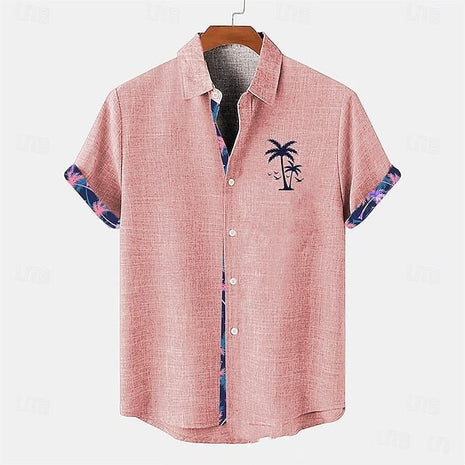 Camisa de manga corta holgada con estampado de peces marinos
