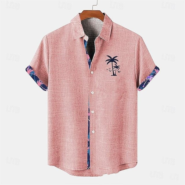 Ocean Fish Pattern Lapel Loose Casual Short Sleeve