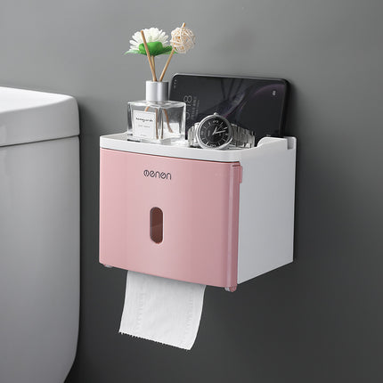 Wall-mounted Tissue Box & Paper Roll Rack