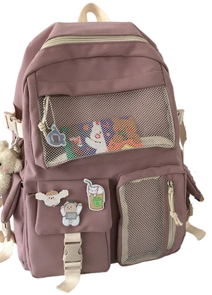 Harajuku College Style Fashion Backpack | Water-Repellent Square Travel School Bag