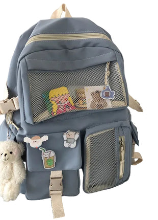 Harajuku College Style Fashion Backpack | Water-Repellent Square Travel School Bag