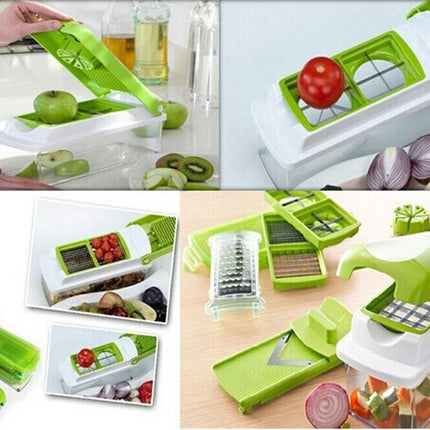 Set of 12 PCS Multifunctional Chopper, Grater, Slicer & Dicer Cutter