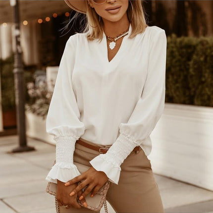 V-Neck Loose Pullover Top