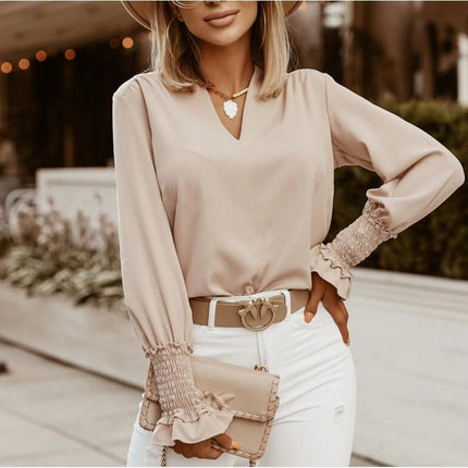 V-Neck Loose Pullover Top