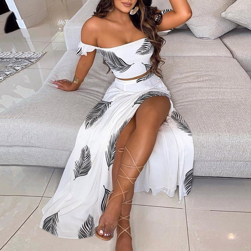 Slim French Bohemian Mid-Length Tube Top Dress