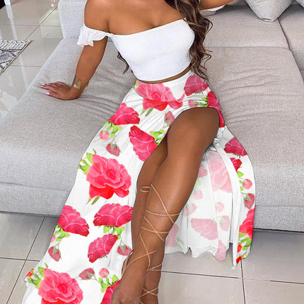 Slim French Bohemian Mid-Length Tube Top Dress