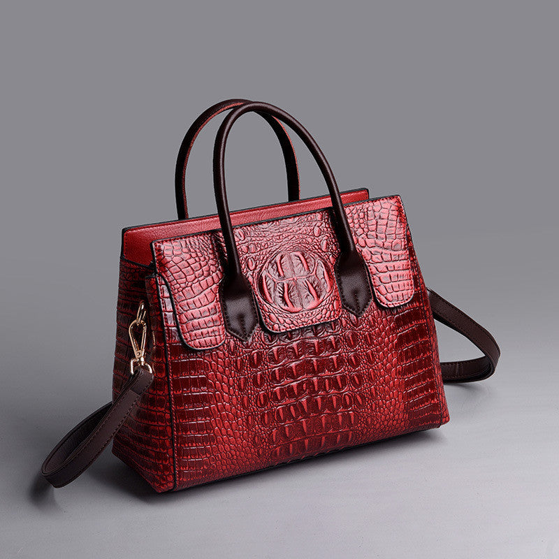 Crocodile Pattern Tote Shoulder Handbag