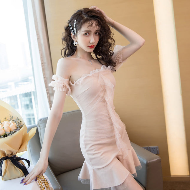 One-Shoulder Fishtail Dress