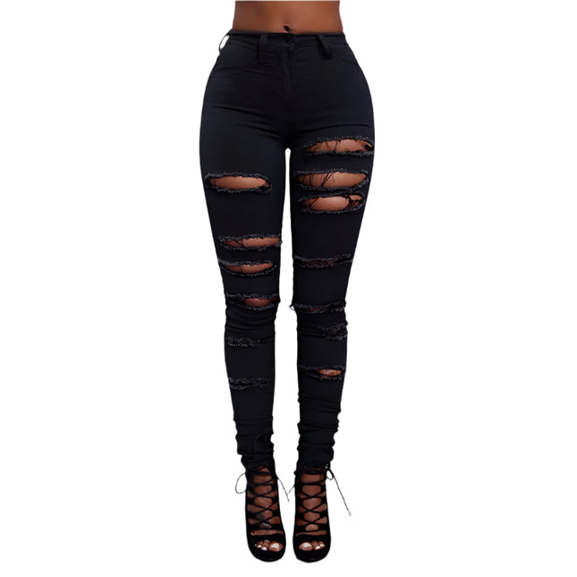 High Quality Hole Jeans High Waist Skinny Jeans