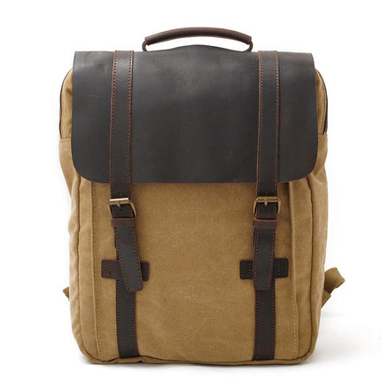 Retro Literary Vertical Square Canvas Large Capacity Travel backpack