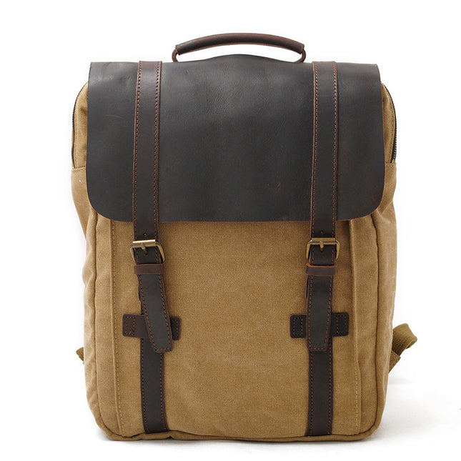 Retro Literary Vertical Square Canvas Large Capacity Travel backpack