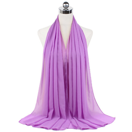 70x180 cm Monochrome Pearl Chiffon Hijab Scarf