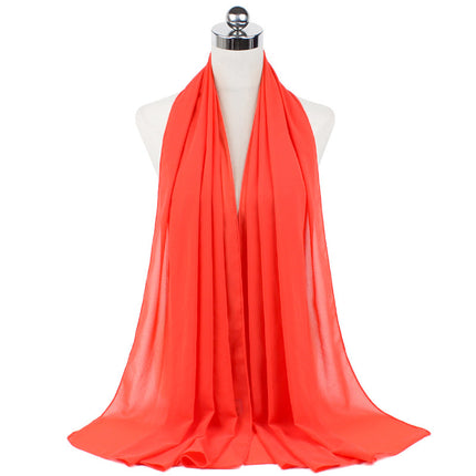 70x180 cm Monochrome Pearl Chiffon Hijab Scarf