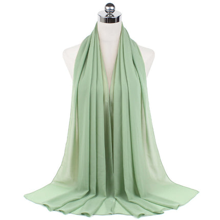 70x180 cm Monochrome Pearl Chiffon Hijab Scarf