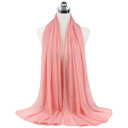 70x180 cm Monochrome Pearl Chiffon Hijab Scarf