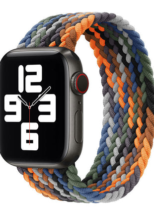 Applicable to Apple iWatch models Single Loop Nylon Braided Elastic Strap