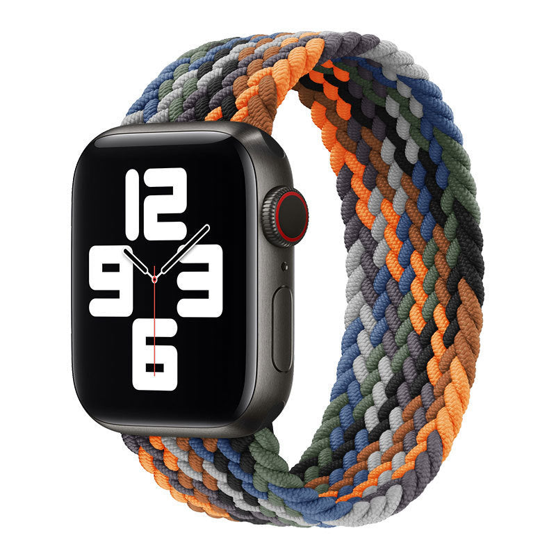 Applicable to Apple iWatch models Single Loop Nylon Braided Elastic Strap