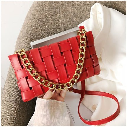Luxury Weave PU Leather Shoulder Handbags