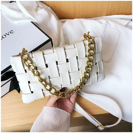 Luxury Weave PU Leather Shoulder Handbags