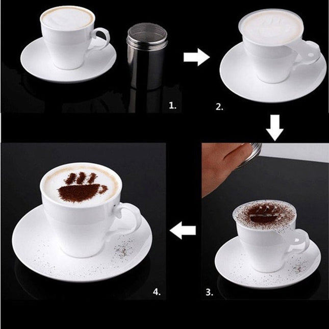 16 Pcs Plastic Garland Mold Fancy Coffee Model Thicken Coffee Milk Foam Spray Pattern Template