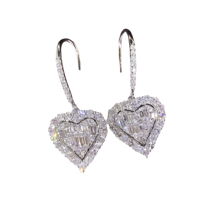 Huitan Cubic Zirconia Heart Earrings