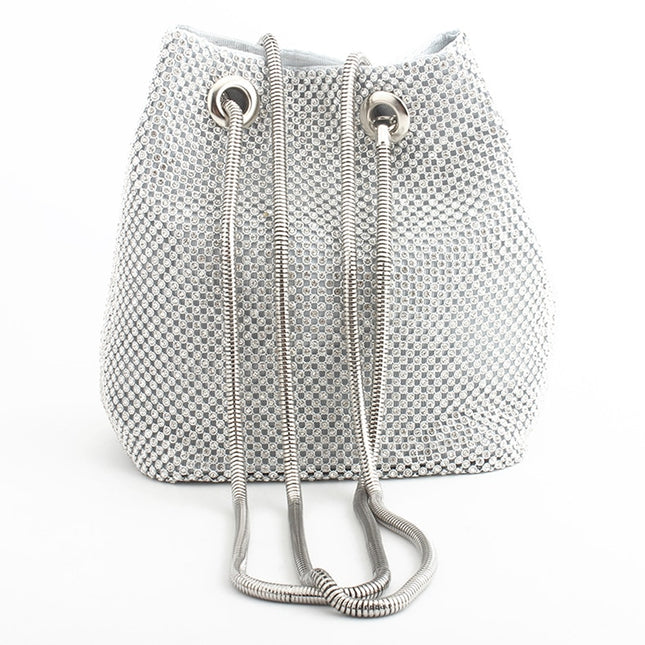Crystal Diamond Clutch String Satin Crossbody Bag