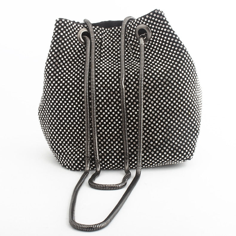 Crystal Diamond Clutch String Satin Crossbody Handbag