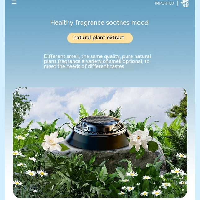 Solar Powered Car Air Freshener & Cleaner Perfume Fragrance Diffuser