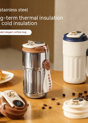 スマートデジタル保温ボトル – ステンレス製保温コーヒーマグ (450ml)