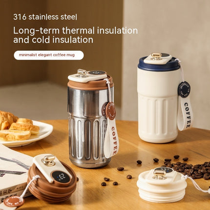 Smart Digital Thermal Bottle – Stainless Steel Insulated Coffee Mug (450ml)