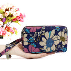 Blue print purple flower