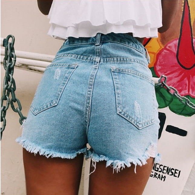 Retro Ins Hot Classic Ripped Denim Shorts