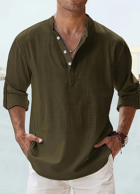 Camisa abotonada transpirable de manga larga