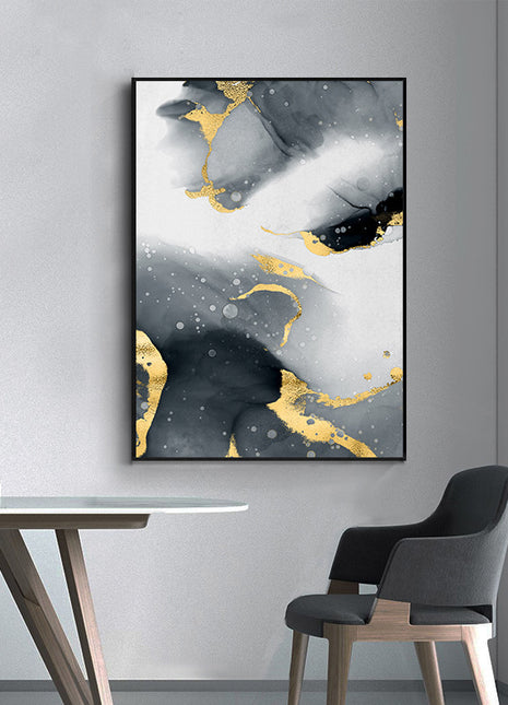 Mármol Negro y Oro - 60x80 cm