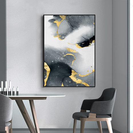Mármol Negro y Oro - 60x80 cm