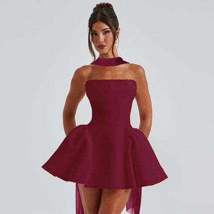 Tube Top with Back Zipper Short Dress