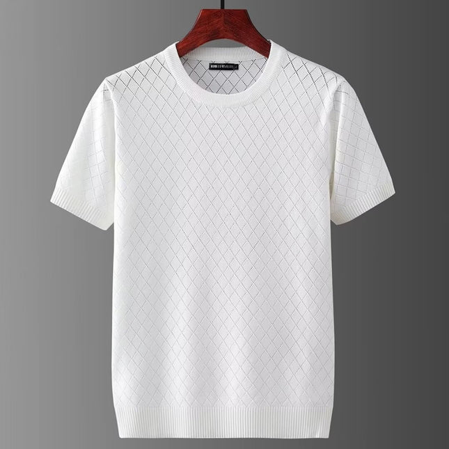 Thin Ice Silk Cut-out Top Short-sleeved T-shirt