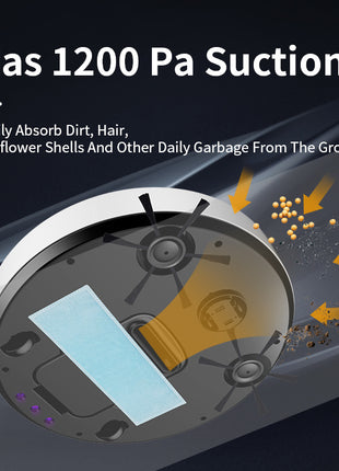 مكنسة كهربائية ذكية 3 في 1 من BOWAI™ - كنس ومسح وتلميع بقوة فائقة النحافة