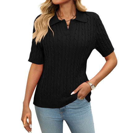 Sweater V-neck Knitted Pullover