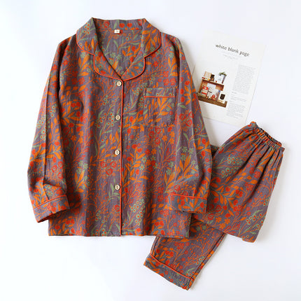 Cotton Yarn-dyed Jacquard Vintage Pyjamas Set