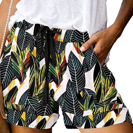 Printed High Waist Straight Shorts