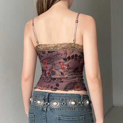 Retro Flower Print Camisole