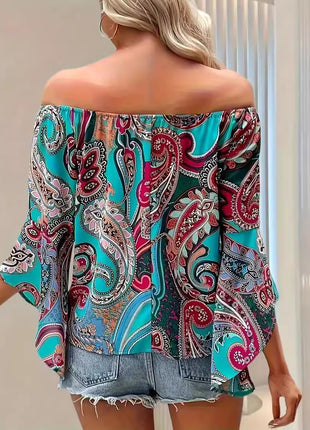 Off-the-shoulder Elegant Ruffle Sleeve Blouse