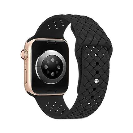 Woven Pattern Silicone Strap Applicable with Apple Smart Watch