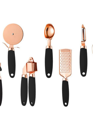 Copper Plated Set of 7 Kitchen Utensils
