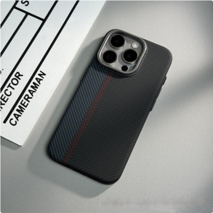 iPhone 16 Magnetic Carbon Fiber Pattern Drop-resistant Protective Case