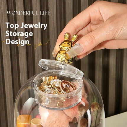 Transparent Rotating Makeup Brush Holder