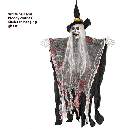 Halloween Skull Hanging Ghost White Hair Band