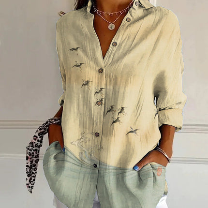 Long-sleeve Printed 3D Top