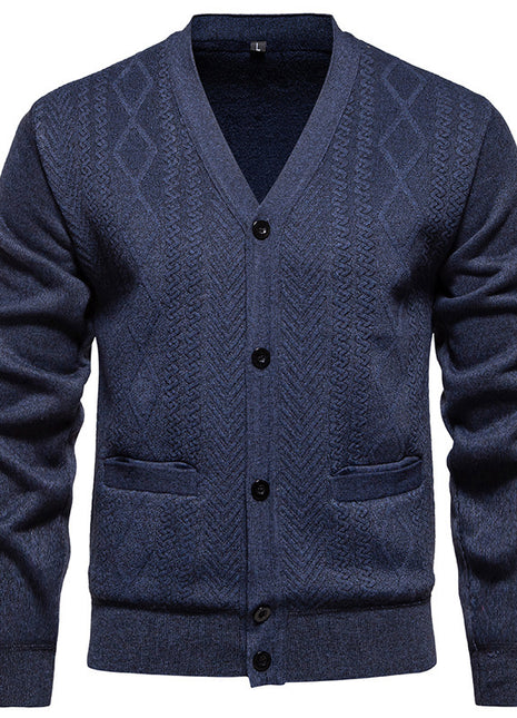 Cárdigan de Hombre de Manga Larga, Suéter Rayado, Abrigo de Otoño Invierno, Top Versátil